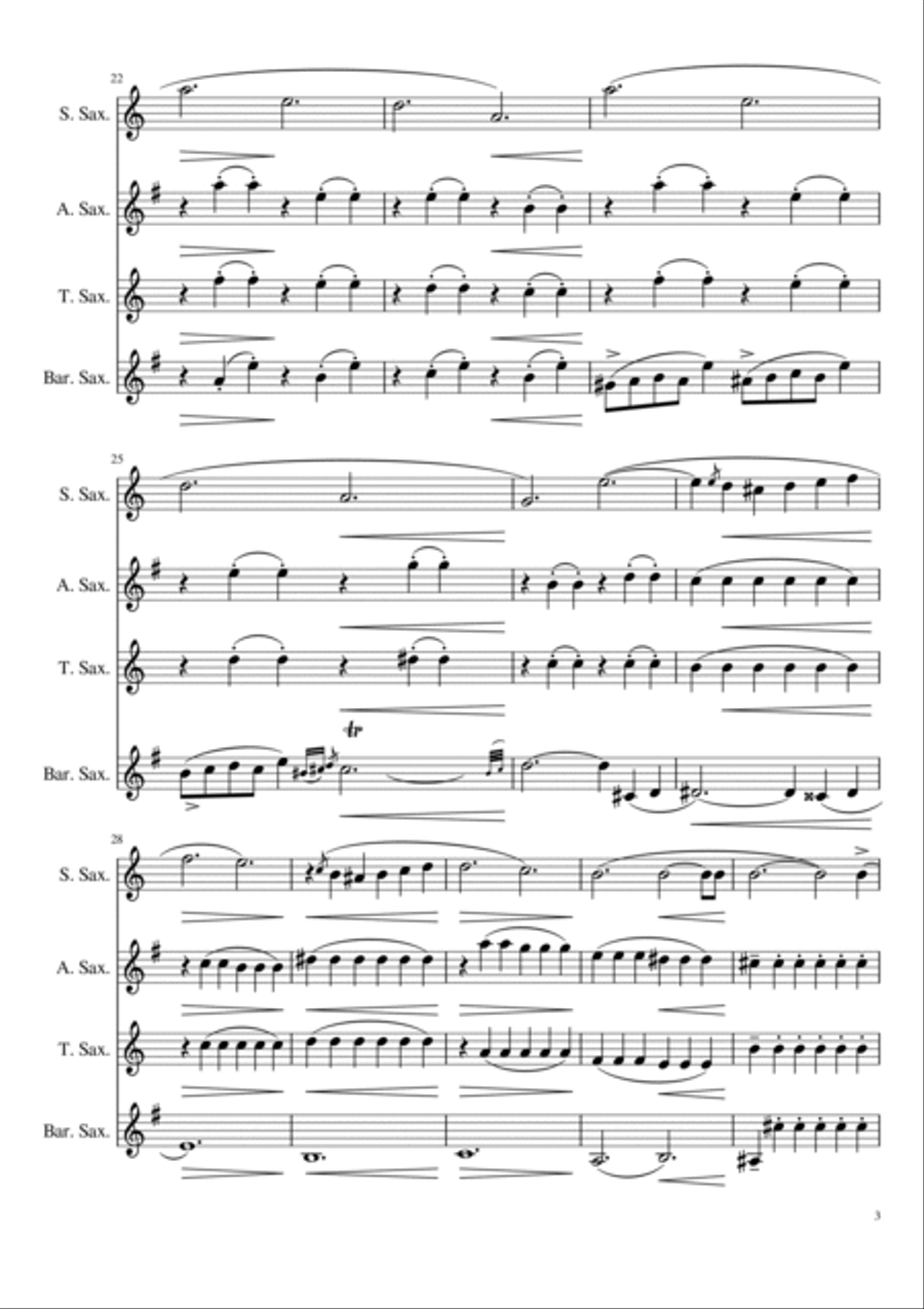 Ballade No. 1 in G Minor Ballade No. 1 in G Minor Saxophone Quartet scores gallery preview page 3