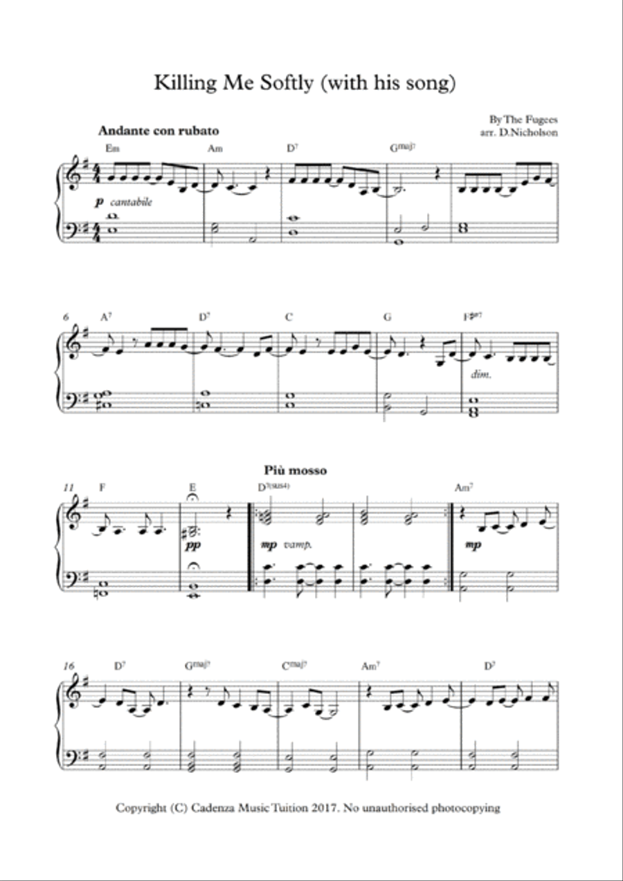 Killing Me Softly With His Song Voice scores gallery preview page 2