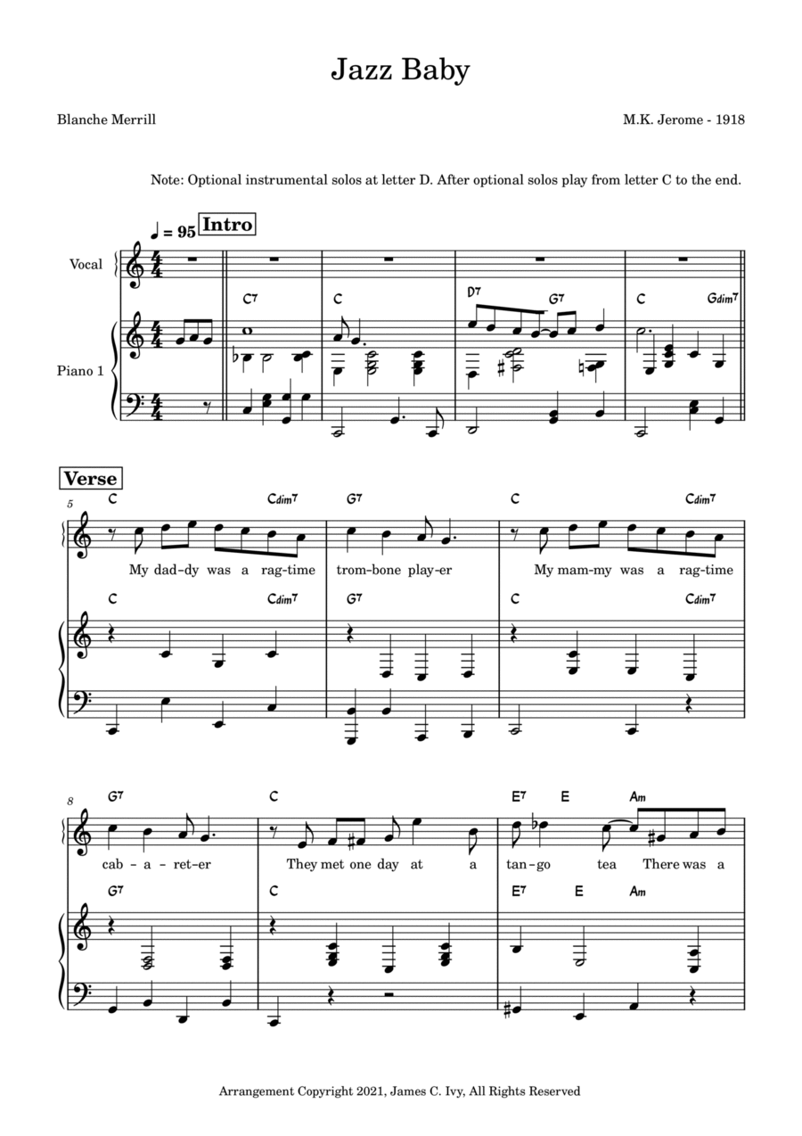 Jazz Baby Voice scores gallery preview page 1