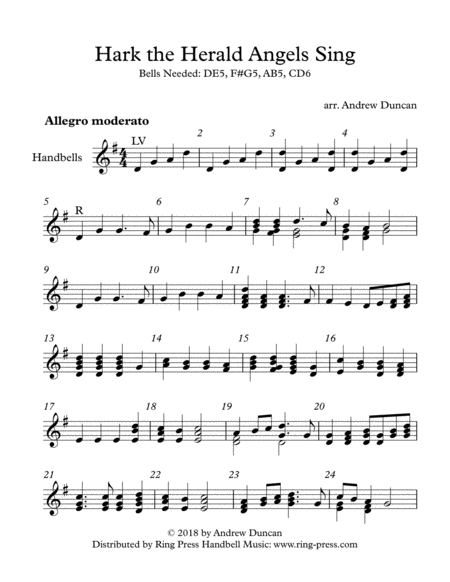 Hark The Herald Angels Sing - Beginning Handbell Quartet image number null