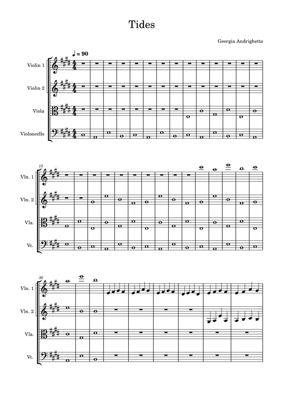 Tides Tides String Quartet scores gallery preview page 1