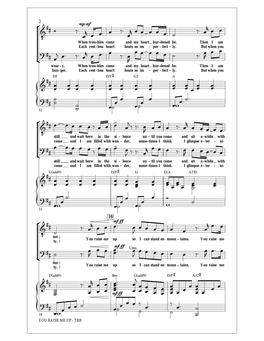 You Raise Me Up (arr. Roger Emerson) 3-Part scores gallery preview page 2