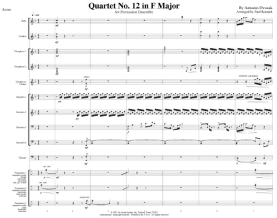 Quartet No.12 F Major Percussion Ensemble scores gallery preview page 2