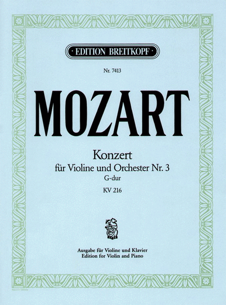 Violin Concerto [No. 3] in G major K. 216