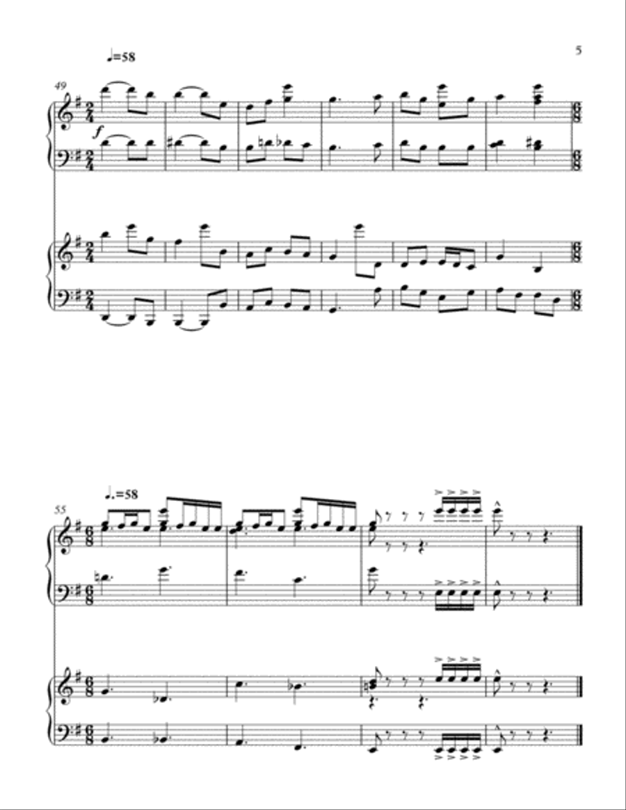 Carol of Emmanuel for Two Pianos 2 Pianos, 4-Hands scores gallery preview page 5