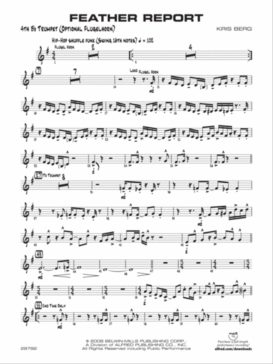 Feather Report: 4th B-flat Trumpet Jazz Ensemble scores gallery preview page 1