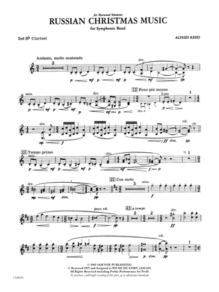 Book cover for Russian Christmas Music: 2nd B-flat Clarinet