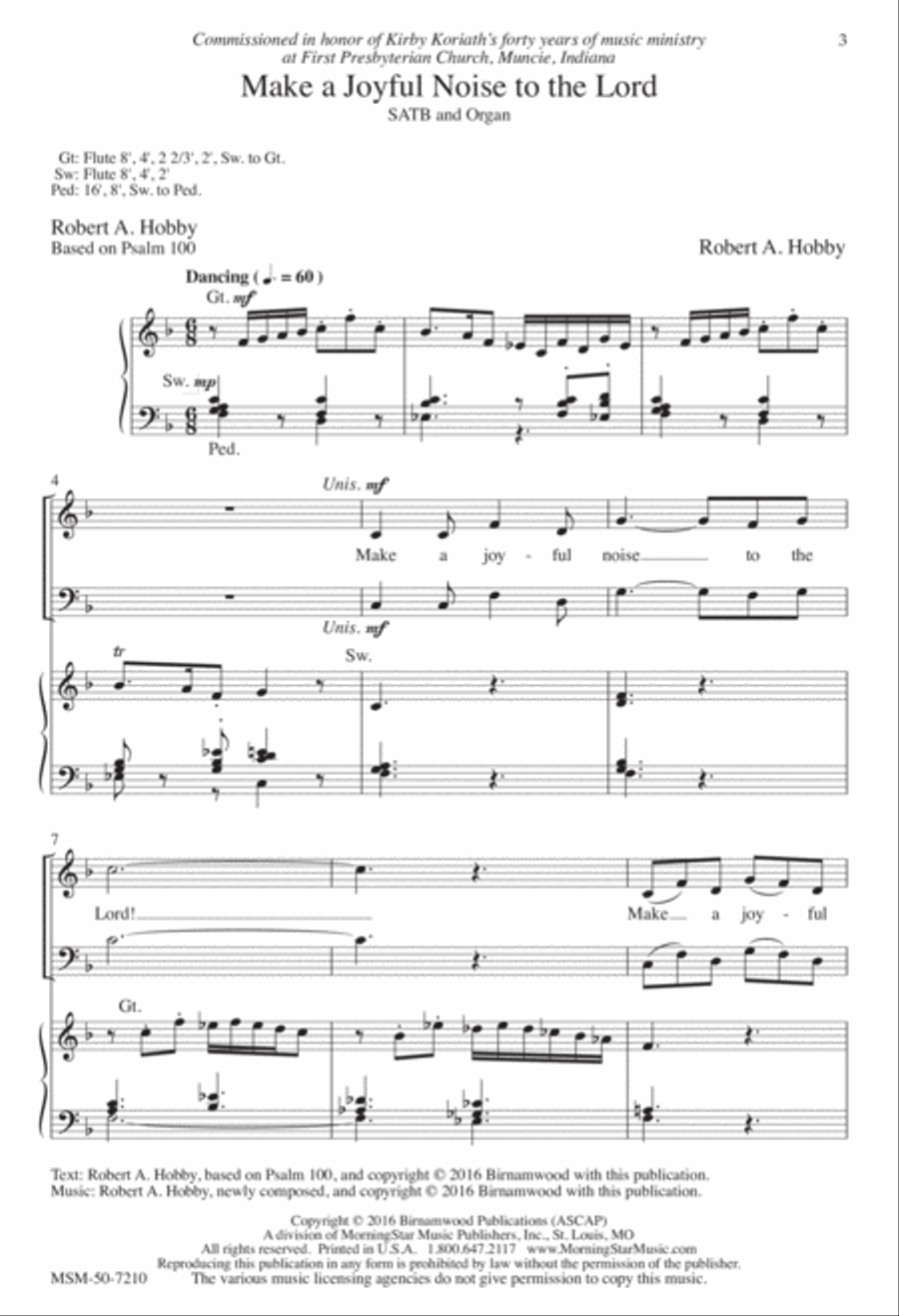 Make a Joyful Noise to the Lord 4-Part scores gallery preview page 2