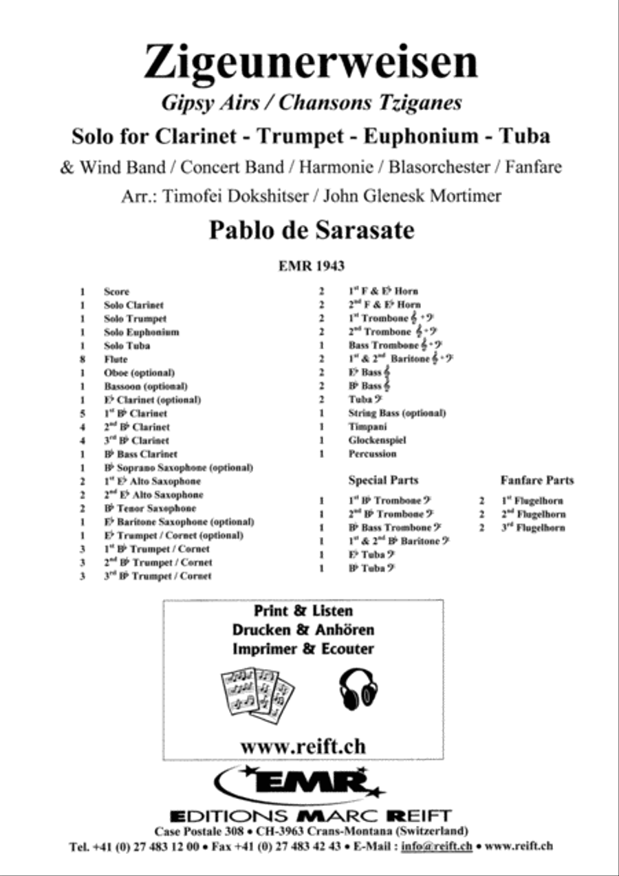 Zigeunerweisen Zigeunerweisen Concert Band scores gallery preview page 2