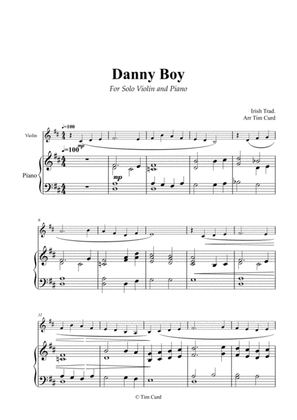 Book cover for Danny Boy for Solo Violin and Piano