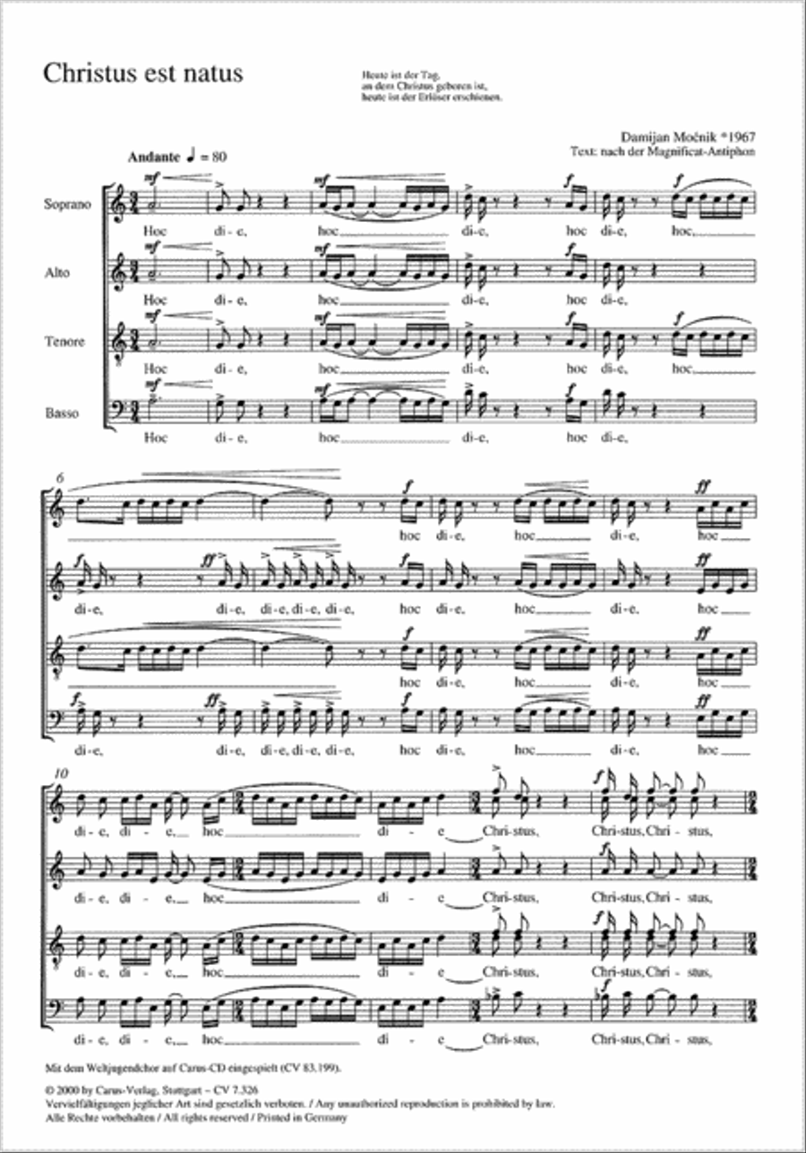 Christus est natus 4-Part scores gallery preview page 1