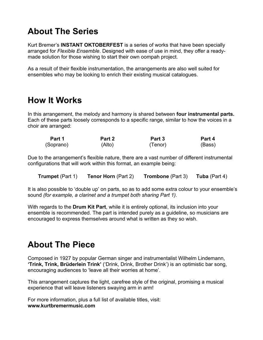 Trink, Trink, Brüderlein Trink! Small Ensemble scores gallery preview page 4