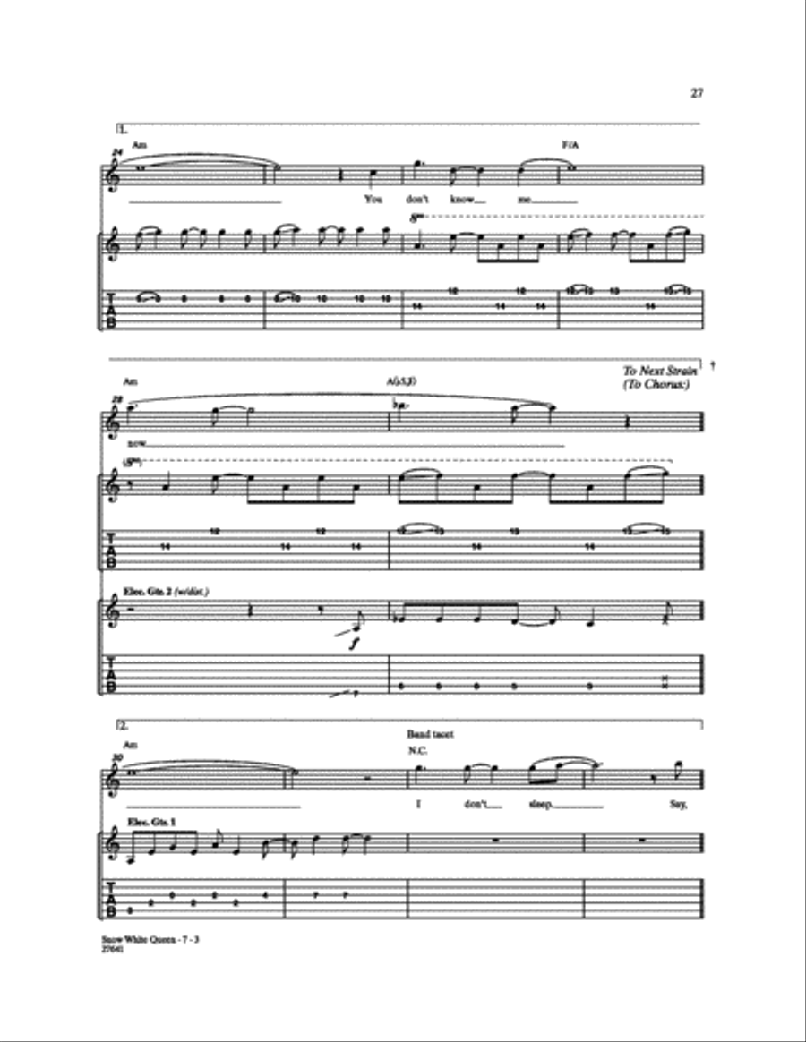 Snow White Queen Electric Guitar scores gallery preview page 3
