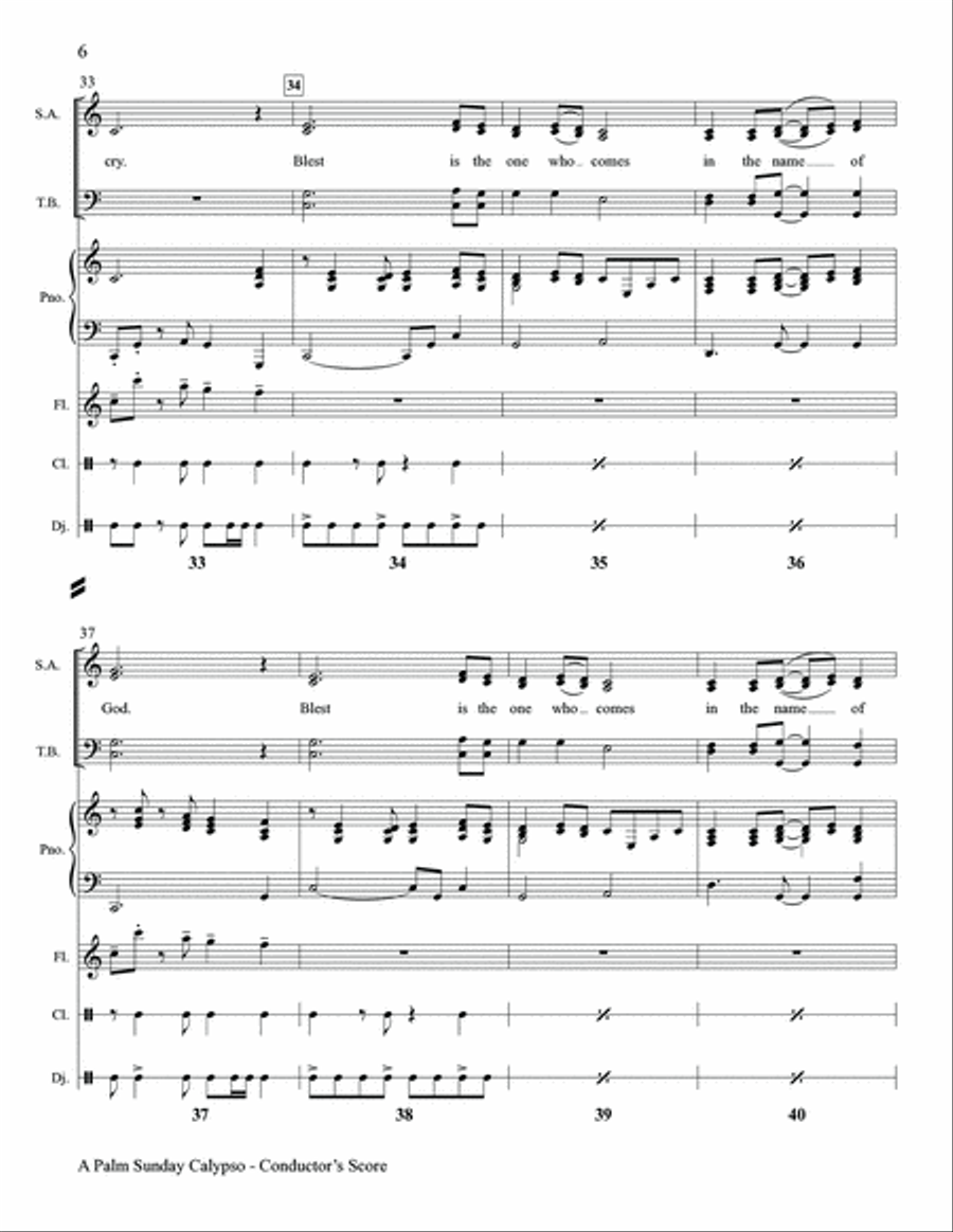 A Palm Sunday Calypso Piano Accompaniment scores gallery preview page 6