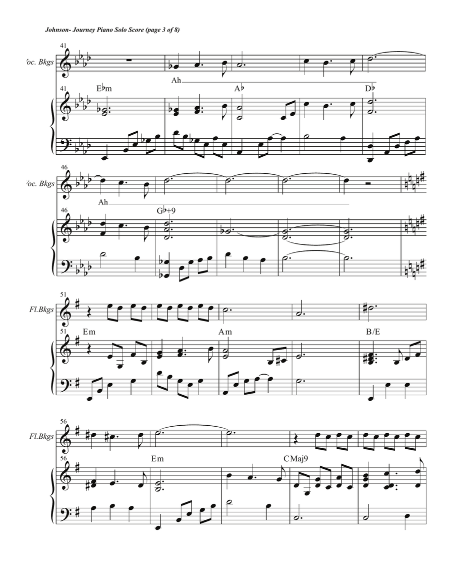 Journey Piano Solo Score Unison Choir scores gallery preview page 5
