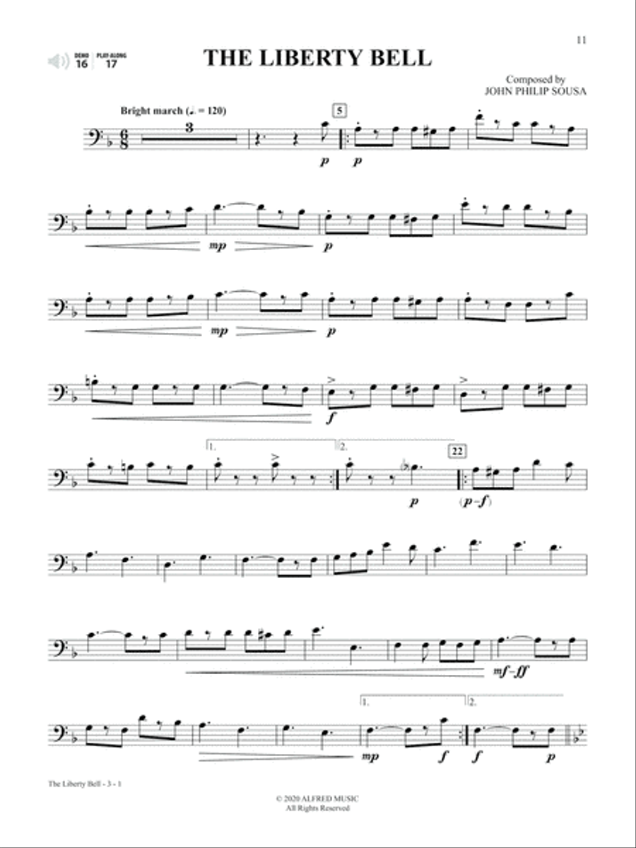 Patriotic Favorites Instrumental Solos Trombone Solo scores gallery preview page 4