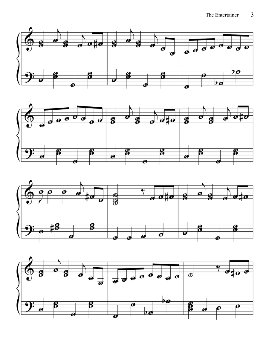 The Entertainer Easy Piano scores gallery preview page 3