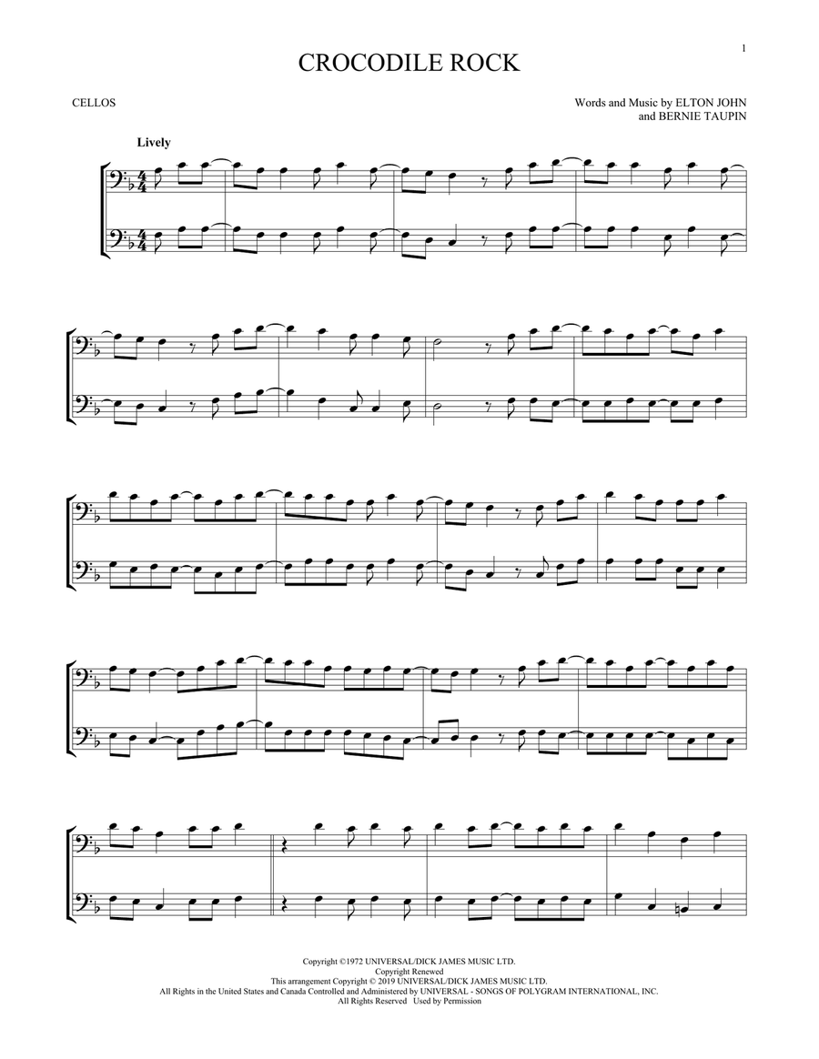 Crocodile Rock Crocodile Rock String Duet scores gallery preview page 1