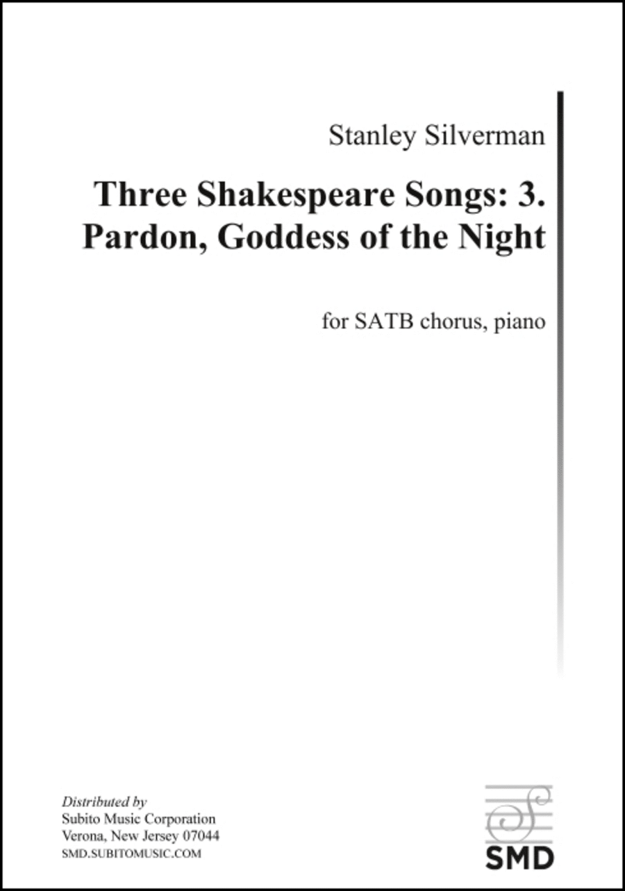 Three Shakespeare Songs: 3. Pardon, Goddess of the Night 4-Part scores gallery preview page 1
