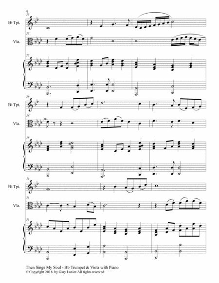 Trios for 3 GREAT HYMNS (Bb Trumpet & Viola with Piano and Parts) image number null