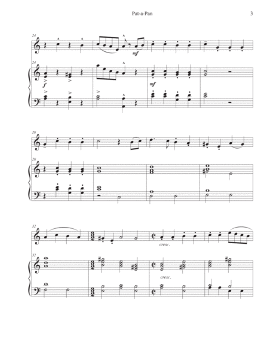 Pat-a-Pan (Oboe-Piano) Pat-a-Pan (Oboe-Piano) Piano scores gallery preview page 3
