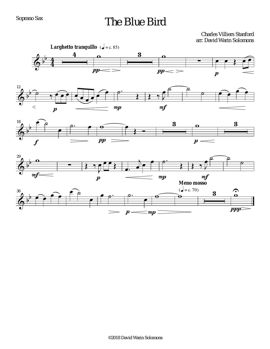 The Blue Bird for saxophone quintet Saxophone Quintet scores gallery preview page 3