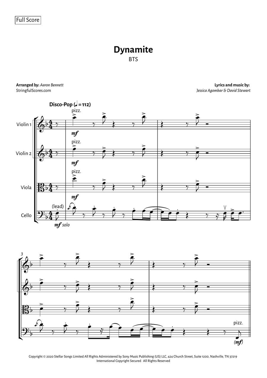 Dynamite String Quartet scores gallery preview page 1