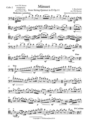 Book cover for Boccherini - Minuet - 2nd. Cello Part - Suzuki Bk.3