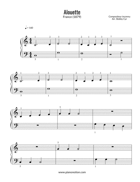 Alouette (Easy Piano Solo)
