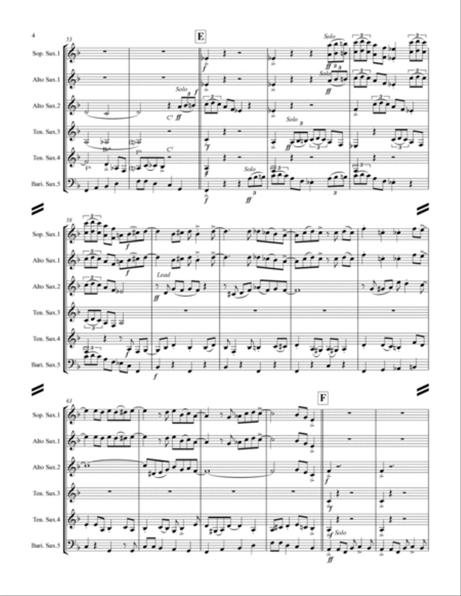 Royal Garden Blues (for Saxophone Quintet SATTB or AATTB) Saxophone Quintet scores gallery preview page 5