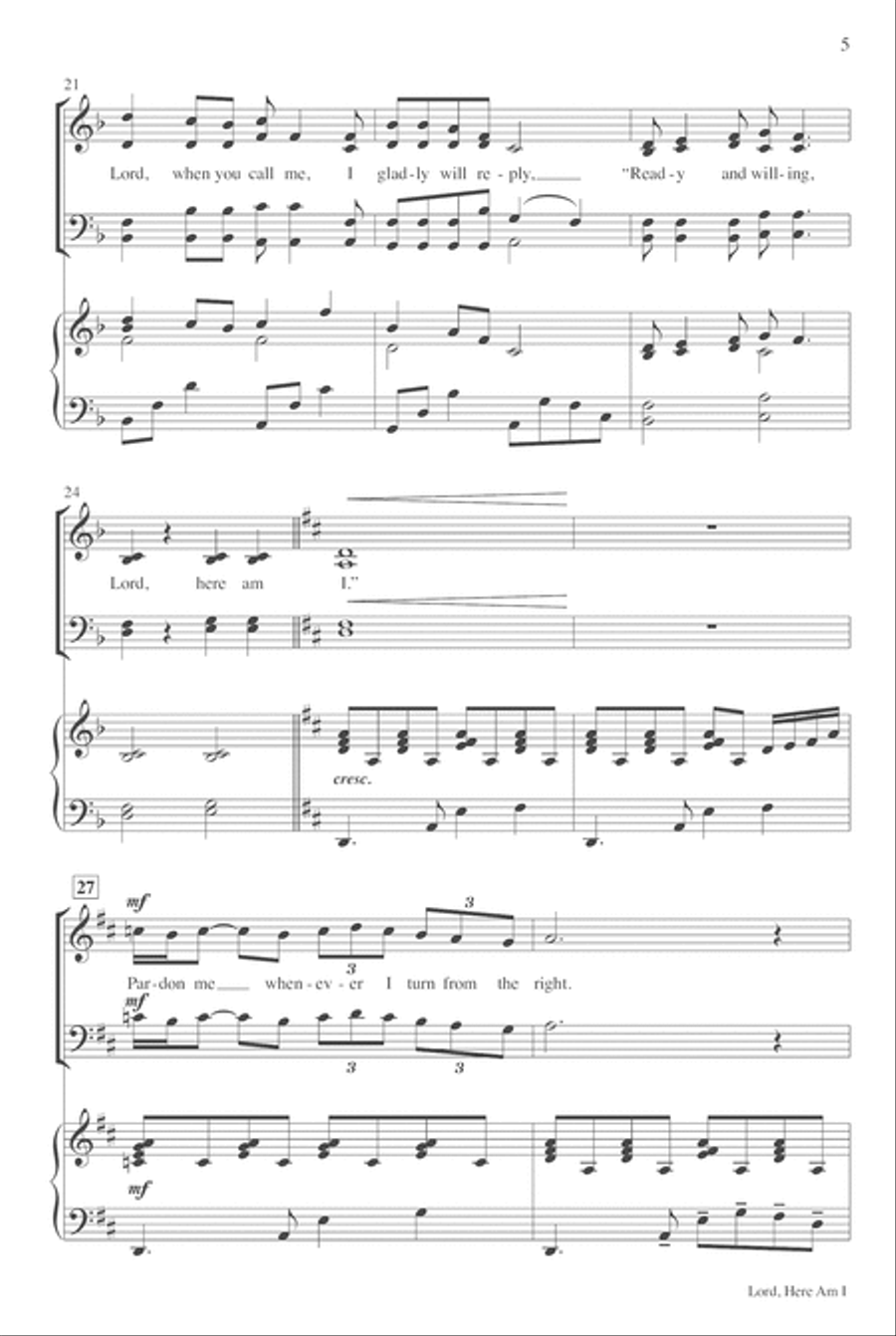 Lord, Here Am I Lord, Here Am I 4-Part scores gallery preview page 5