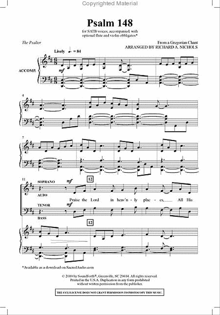 Psalm 148 4-Part scores gallery preview page 2