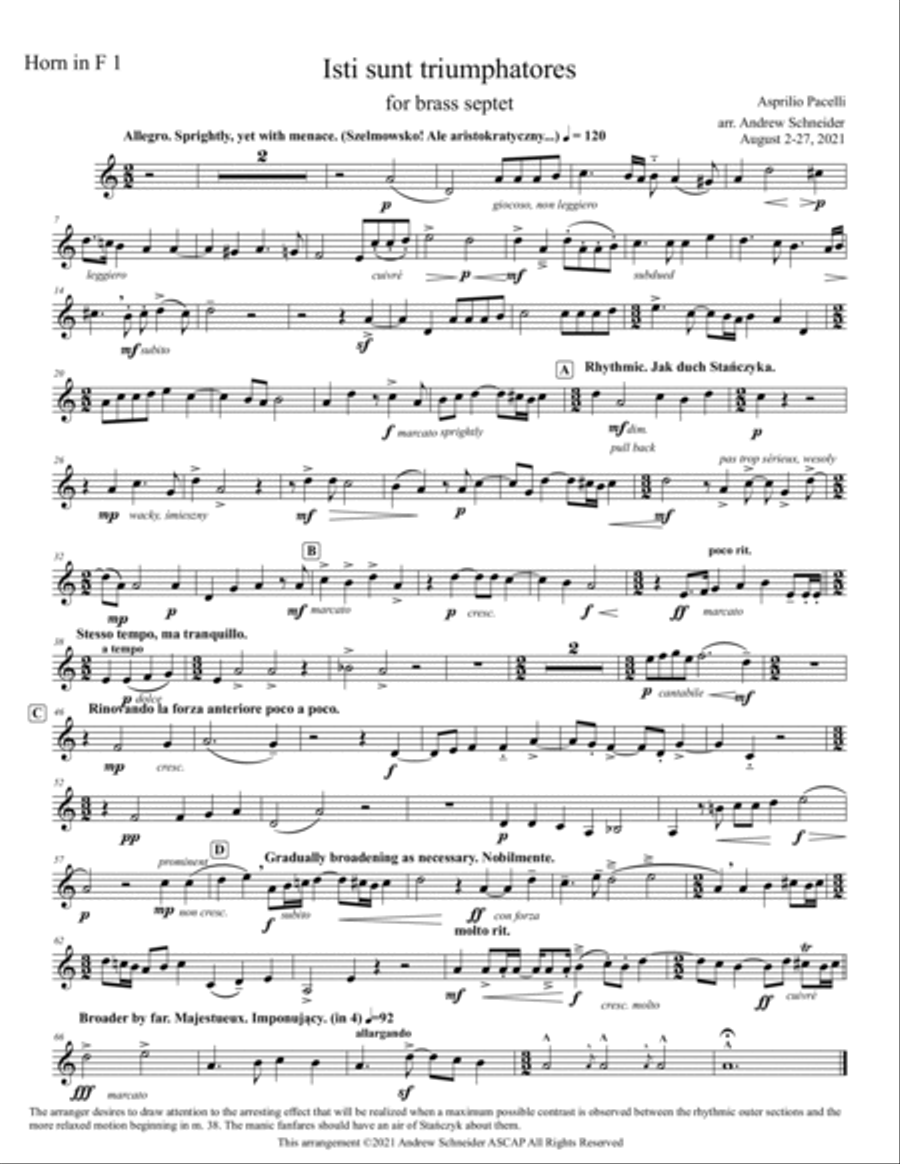 Isti sunt triumphatores Brass Ensemble scores gallery preview page 2