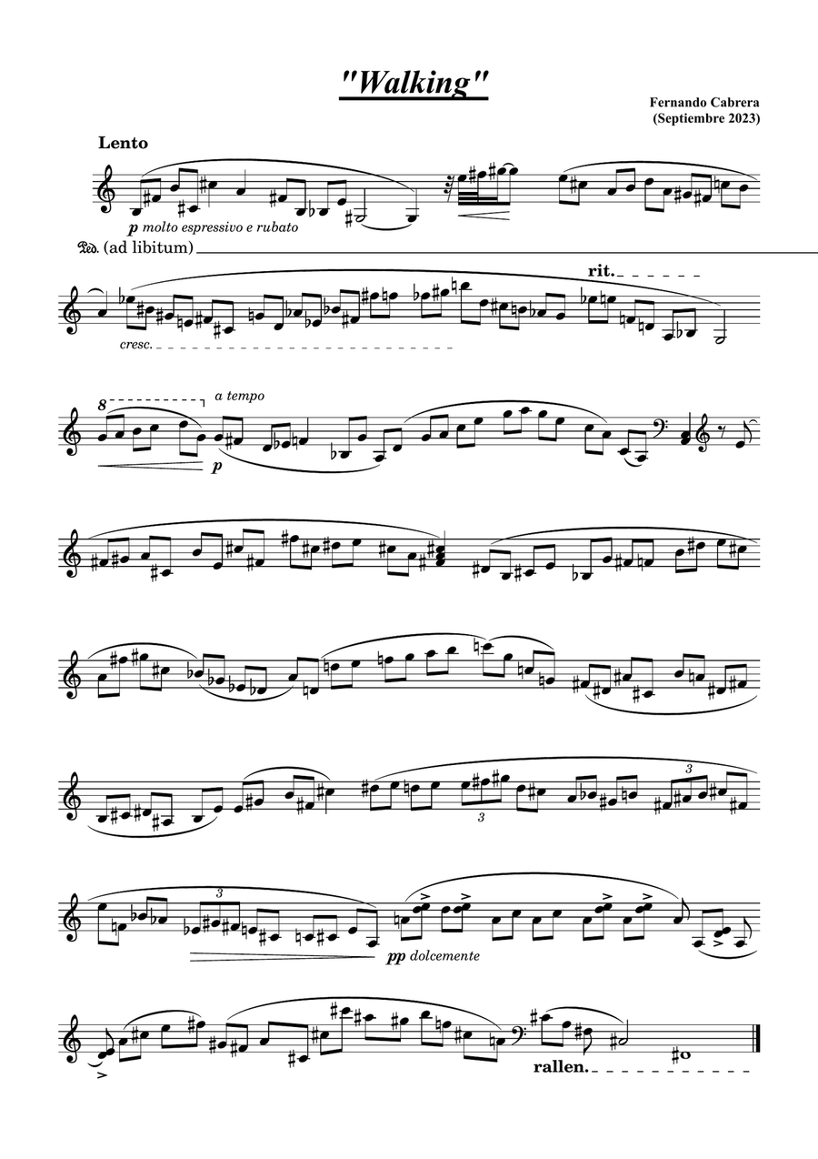 Walking Piano Solo scores gallery preview page 1