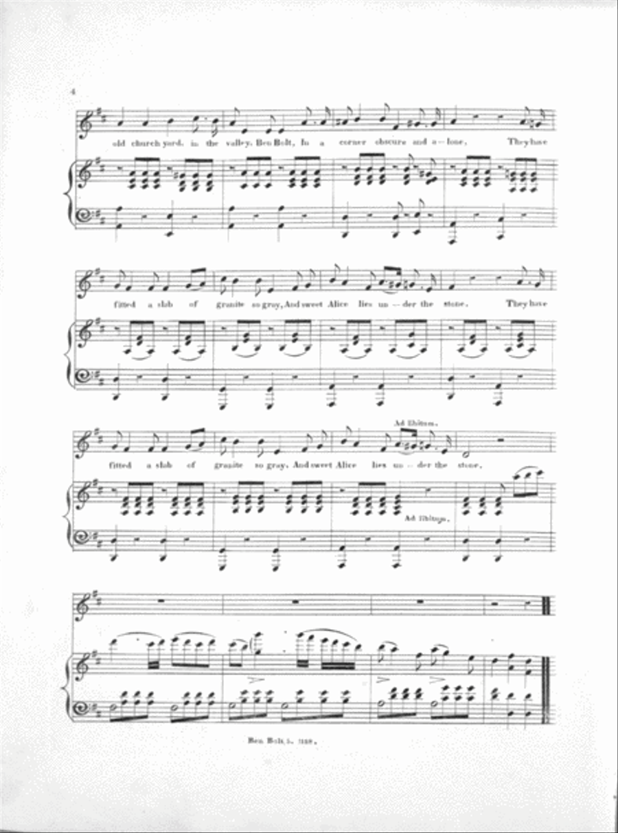 (1) Ben Bolt, or, Ah! Don't You Remember. (2) Chant Favori De Kneass Varie Pour le Piano Voice scores gallery preview page 3