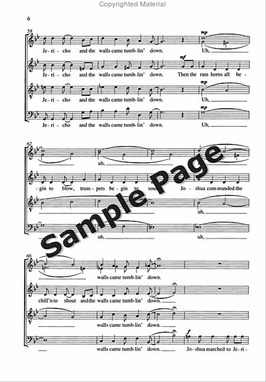 Joshua Fit the Battle of Jericho 4-Part scores gallery preview page 7