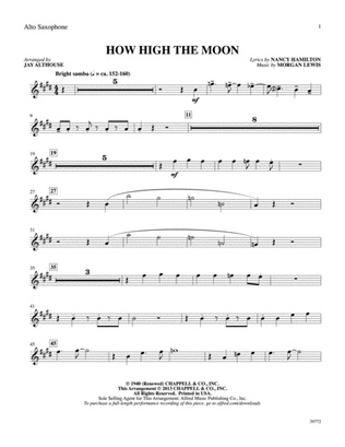 Book cover for How High the Moon: E-flat Alto Saxophone