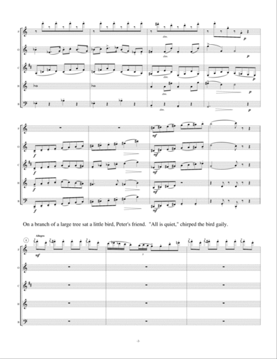Peter and the store wolf woodwind quintet