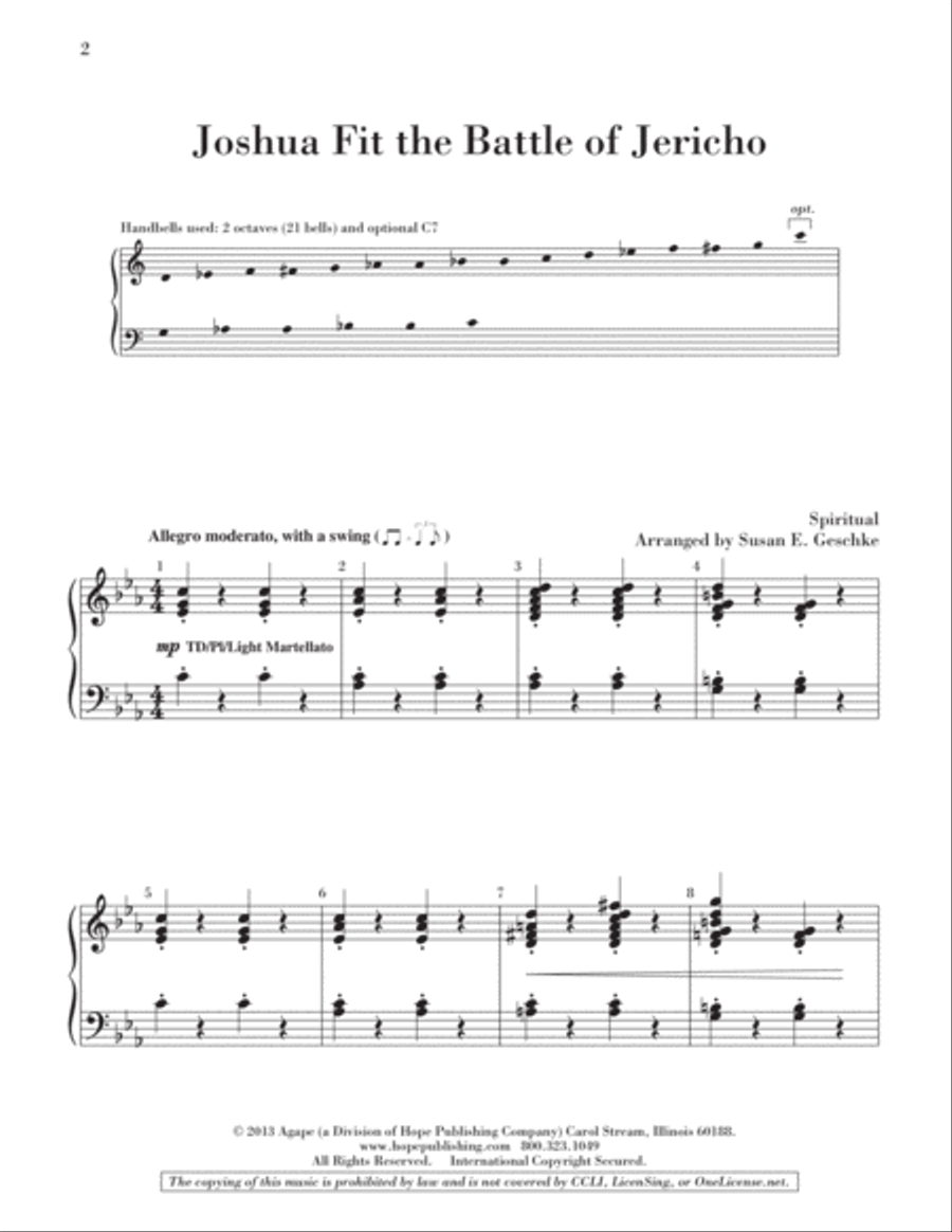 Joshua Fit the Battle of Jericho 2-Octaves scores gallery preview page 3