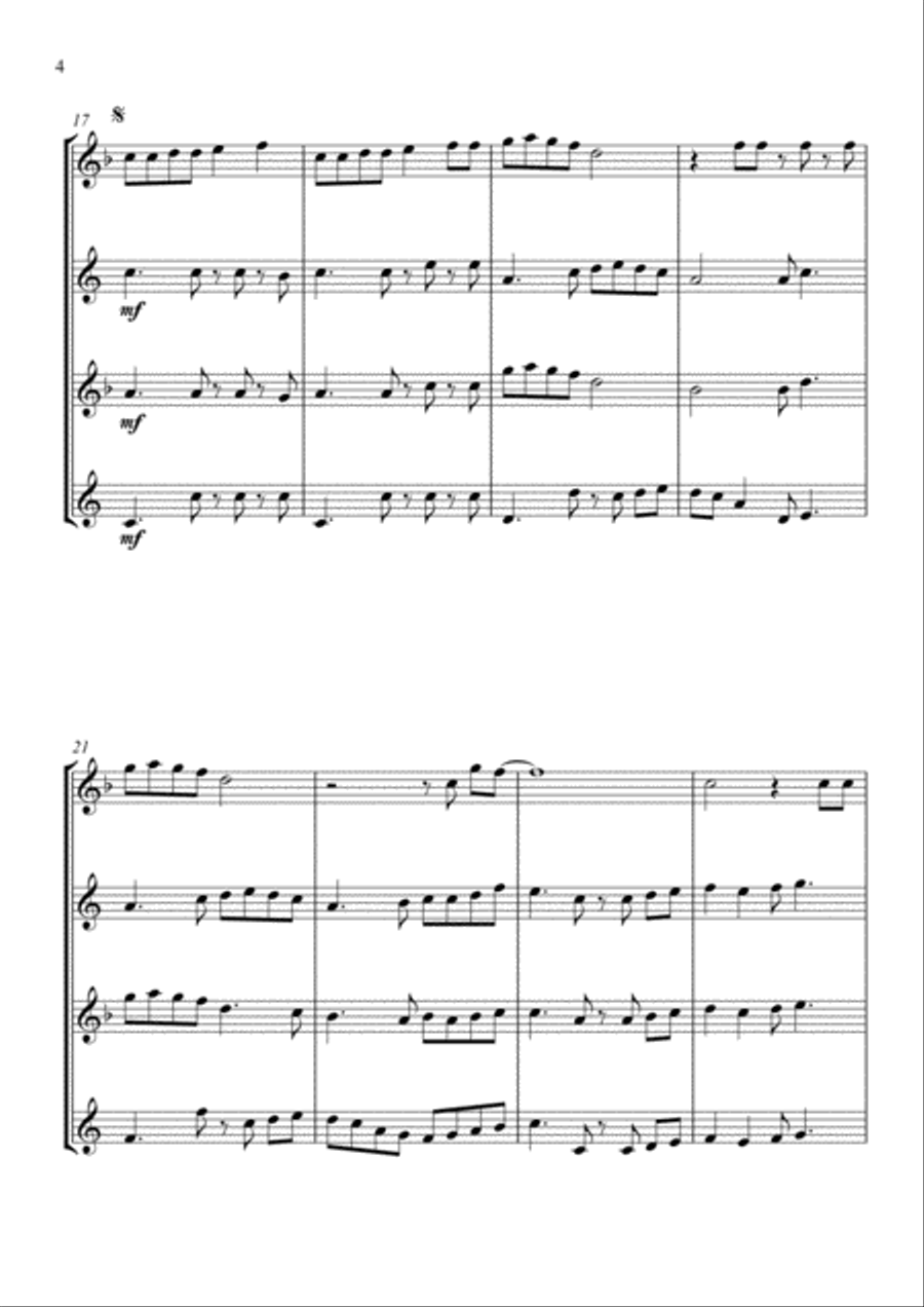 Marry You Saxophone Quartet scores gallery preview page 4