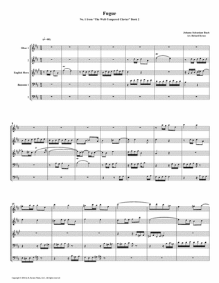 Fugue 01 from Well-Tempered Clavier, Book 2 (Double Reed Quintet)