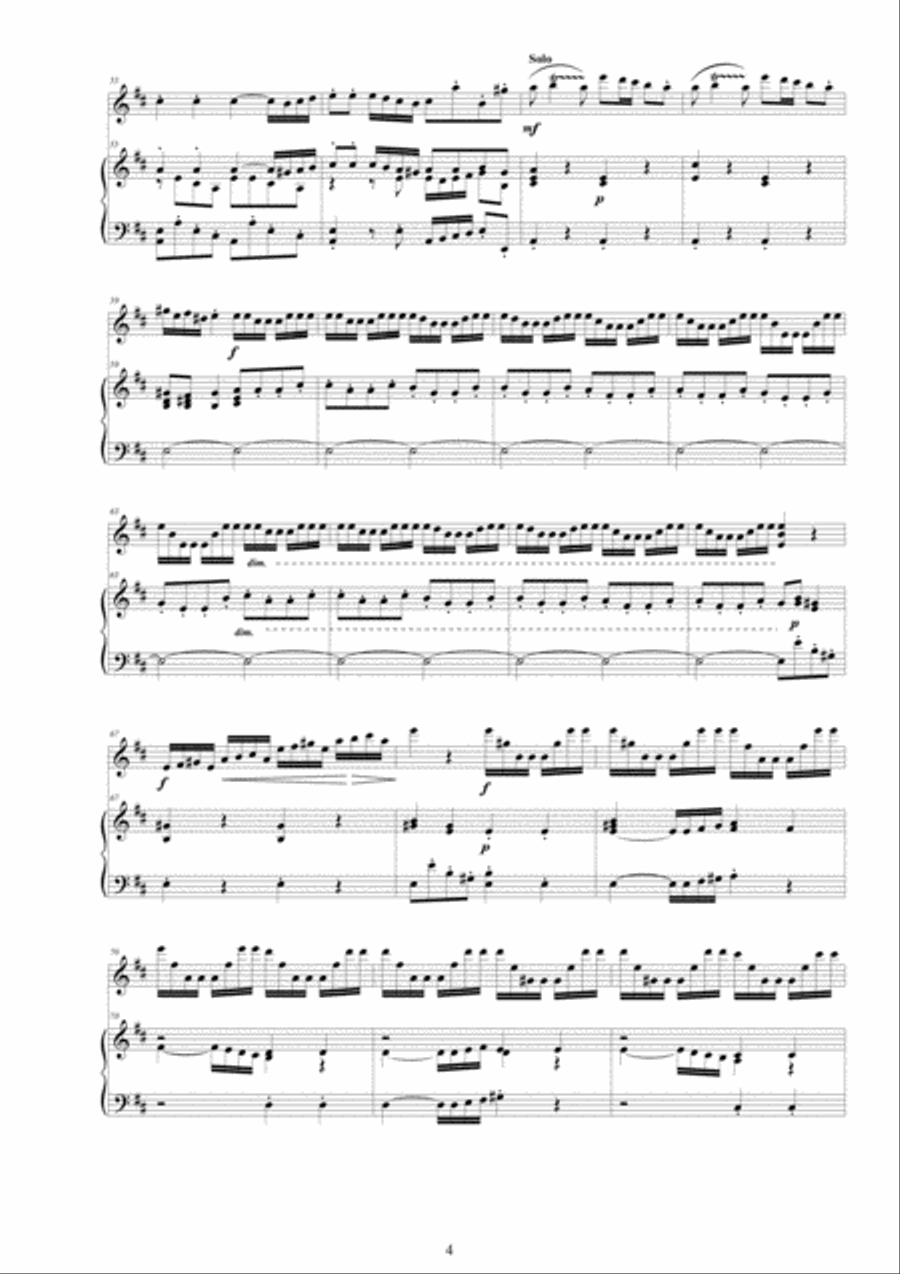 Vivaldi - Violin Concerto No.11 in D major RV 210 Op.8 for Violin and Piano Violin Solo scores gallery preview page 4