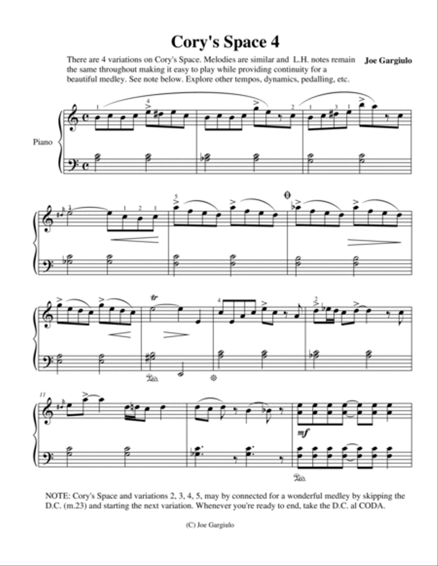 Cory's Space 4 Piano Solo scores gallery preview page 2