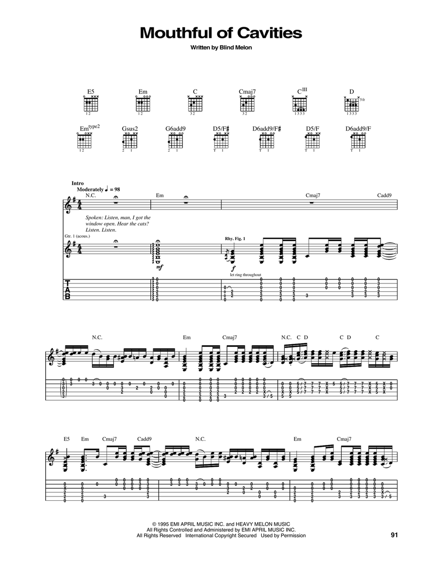 Mouthful Of Cavities Acoustic Guitar scores gallery preview page 1