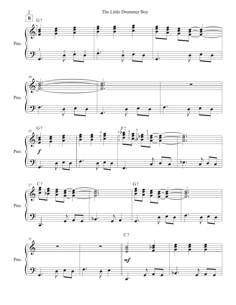 The Little Drummer Boy Piano, Vocal scores gallery preview page 2