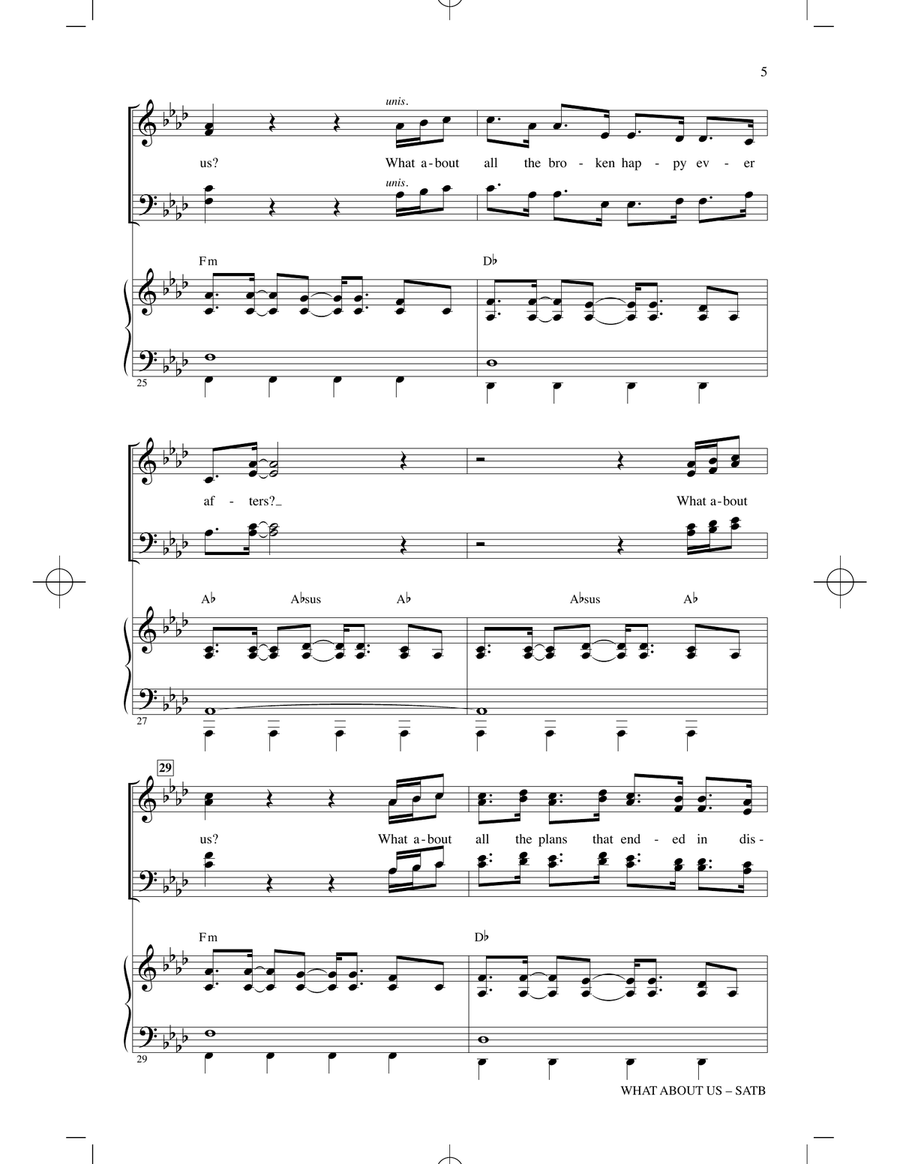 What About Us (arr. Mark Brymer) 4-Part scores gallery preview page 4