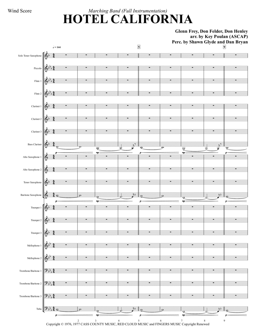 Hotel California Marching Band scores gallery preview page 1