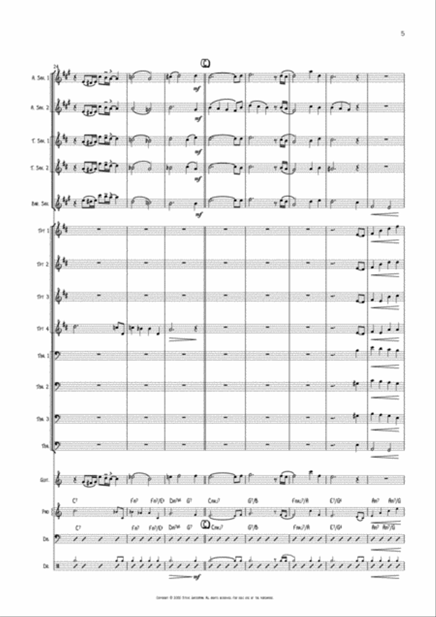 October Arrival Jazz Ensemble scores gallery preview page 5