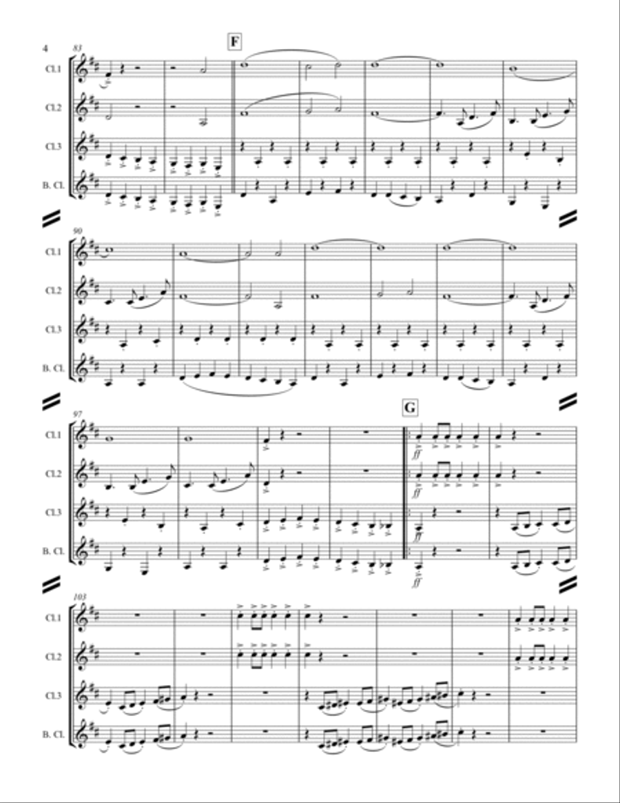 March - The Thunderer (for Clarinet Quartet) Clarinet Quartet scores gallery preview page 5