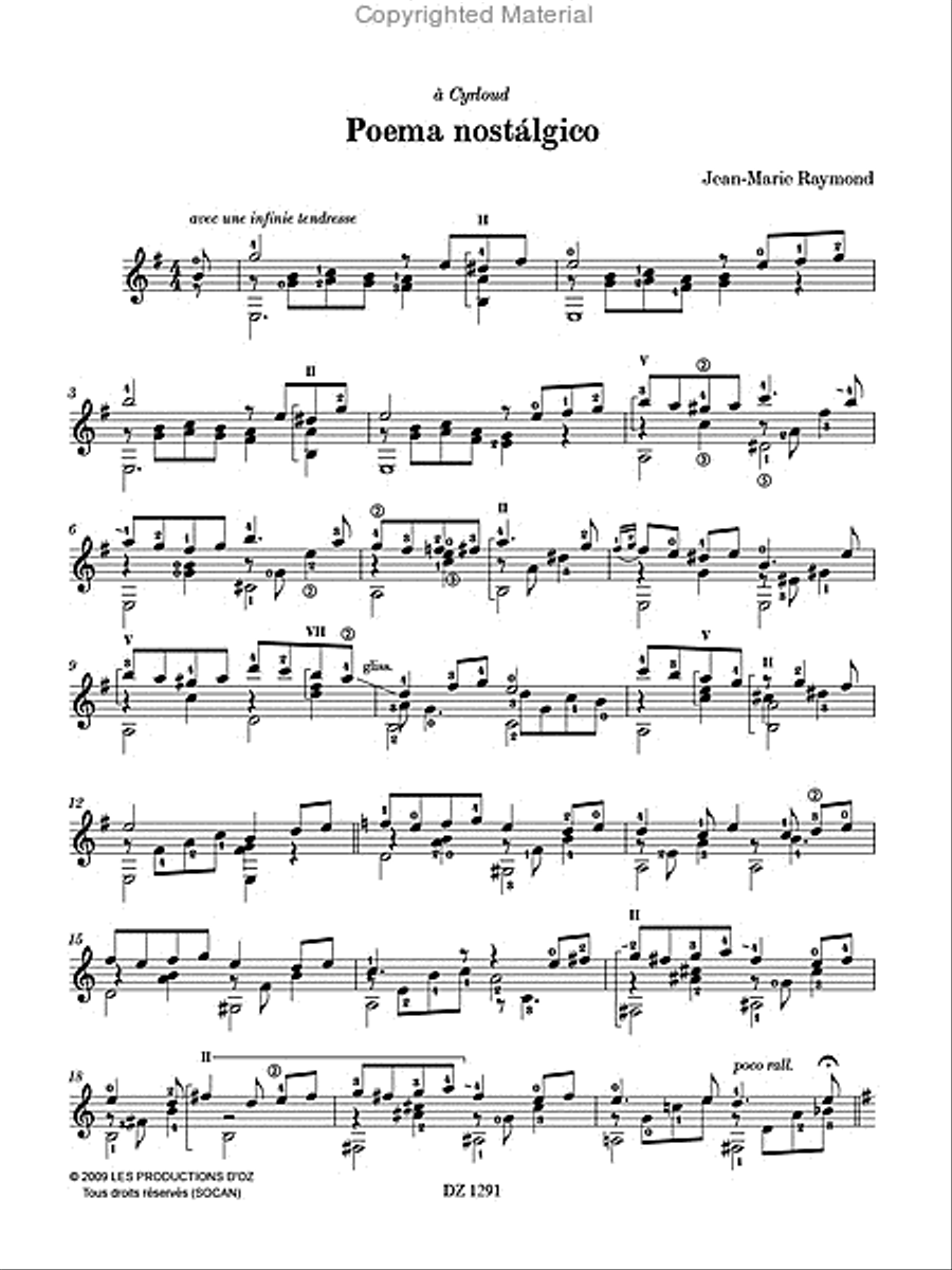 Poema nostálgico Classical Guitar scores gallery preview page 2